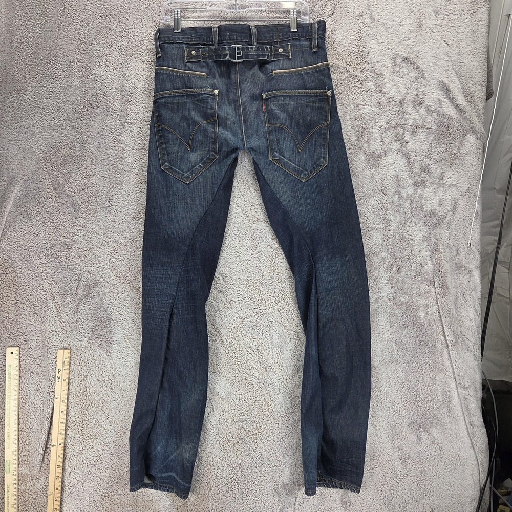 Vintage Levis Engineered Jeans Mens 30x34 Blue Twisted Buckle Back Button Fly